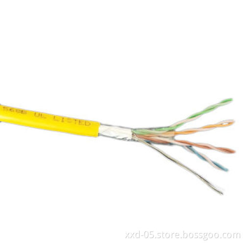 Cat5e FTP 24AWG Solid Copper LAN Cable for Ethernet 305m with Yellow PVC Jacket